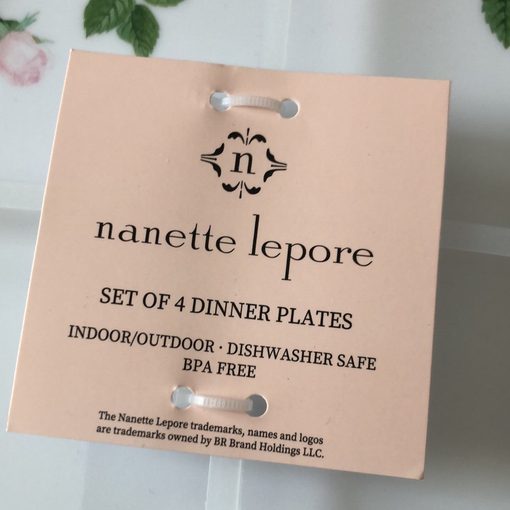 Nanette Lepore Pink Rose Floral Dinner Plates - Picture 2 of 7